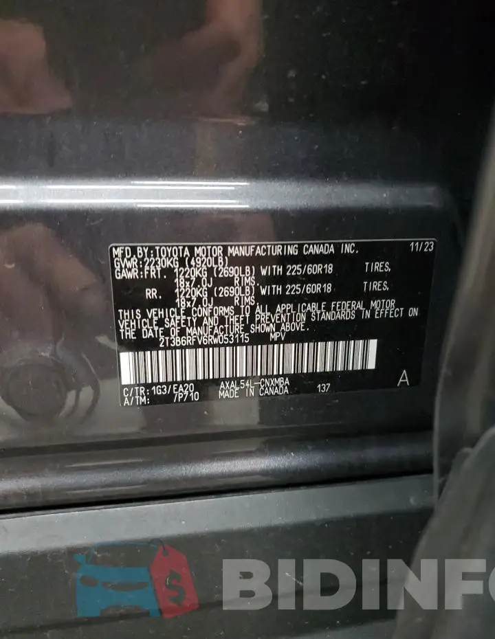 2T3B6RFV6RW053115 Photo# 13