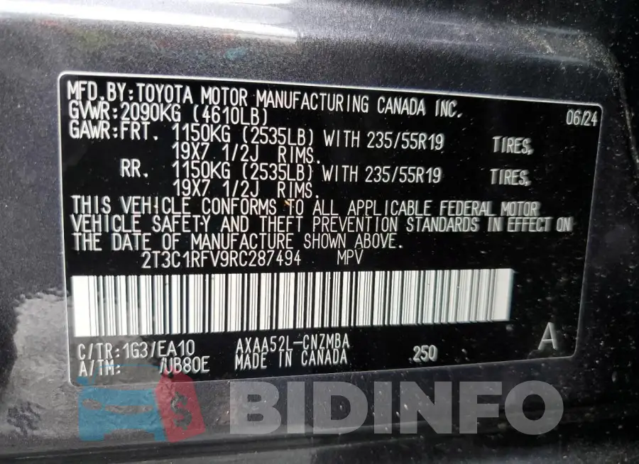 2T3C1RFV9RC287494 Photo# 13