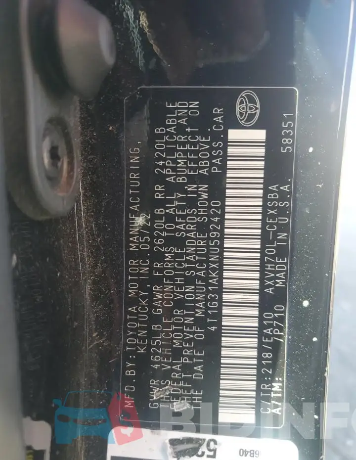 4T1G31AKXNU592420 Photo# 12