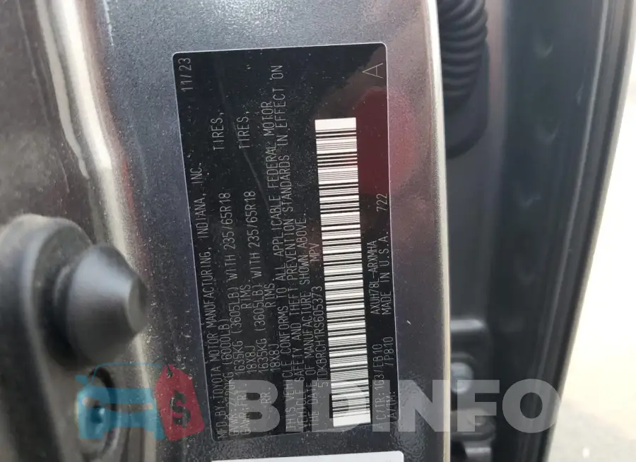 5TDKBRCH1RS605373 Photo# 13