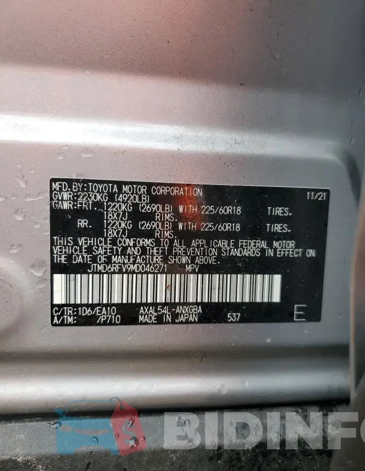 JTMD6RFV9MD046271 Photo# 12