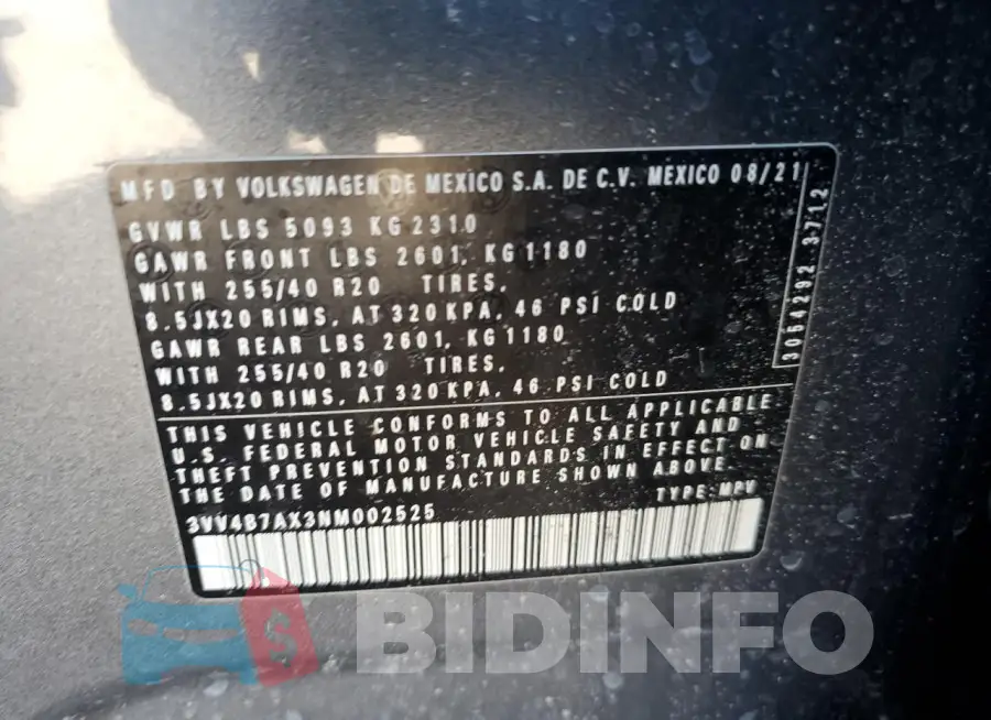 3VV4B7AX3NM002525 Photo# 13