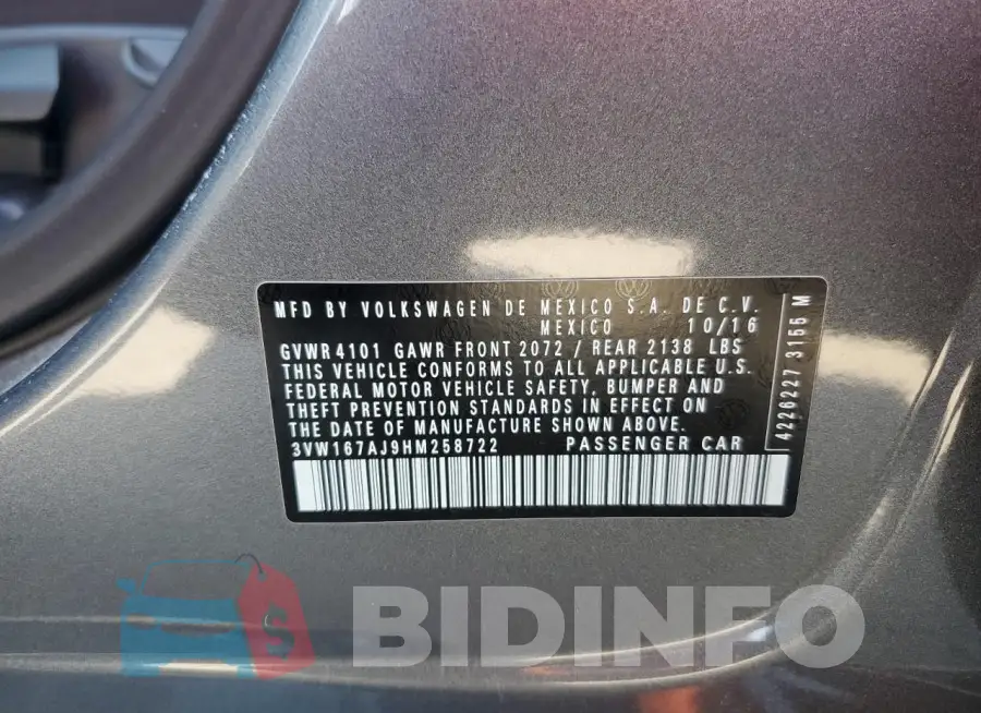 3VW167AJ9HM258722 Photo# 12