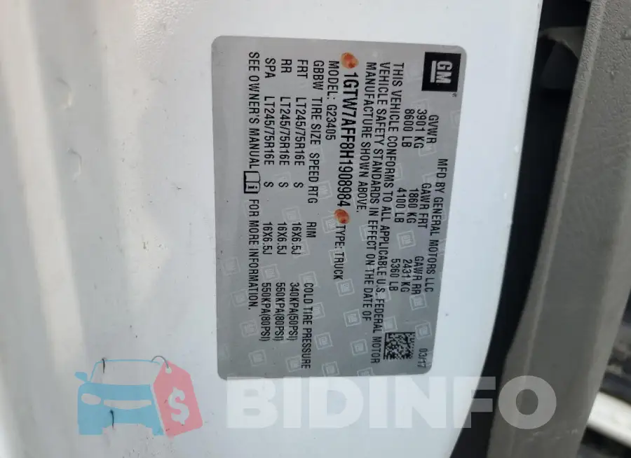 1GTW7AFF8H1908984 Photo# 14