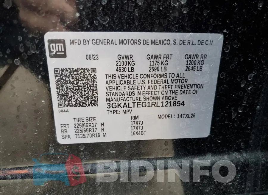3GKALTEG1RL121854 Photo# 13