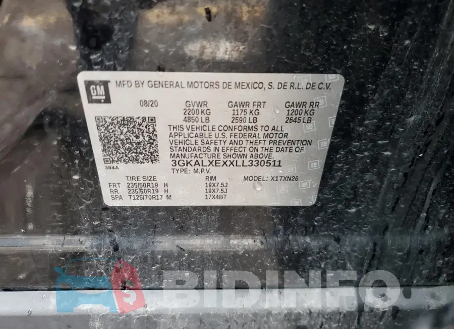 3GKALXEXXLL330511 Photo# 13