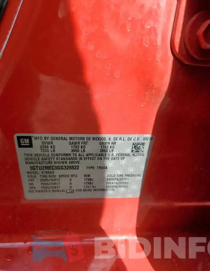 3GTU2MEC9GG328822 Photo# 12