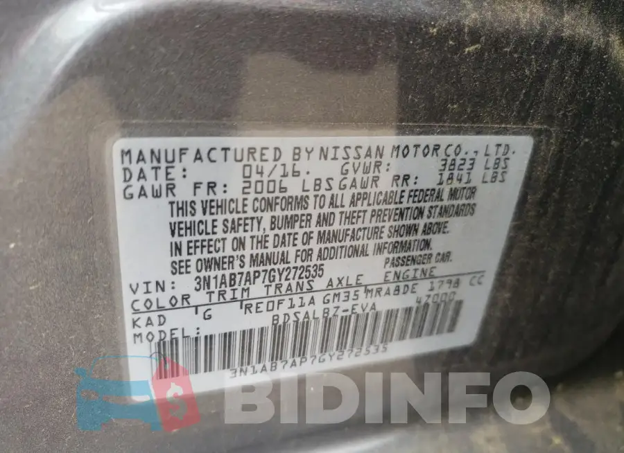 3N1AB7AP7GY272535 Photo# 12