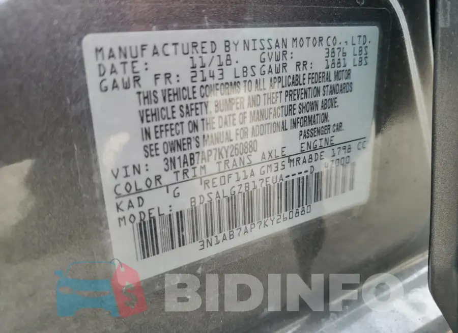3N1AB7AP7KY260880 Photo# 12