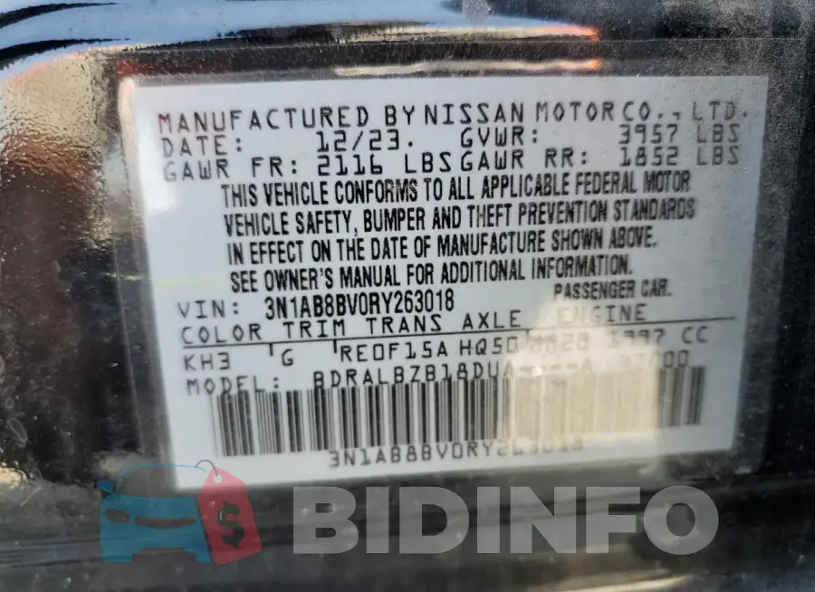 3N1AB8BV0RY263018 Photo# 12