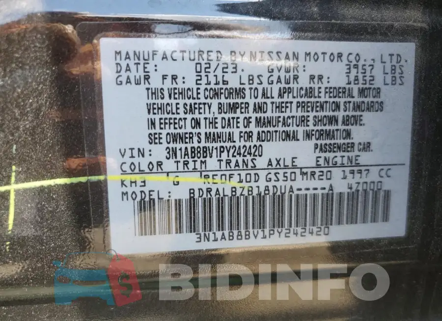 3N1AB8BV1PY242420 Photo# 12