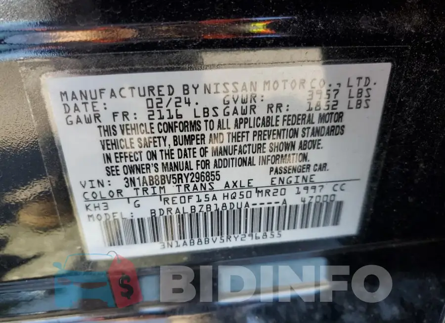 3N1AB8BV5RY296855 Photo# 12