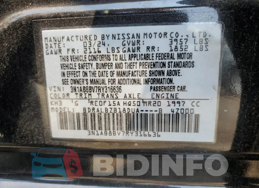 3N1AB8BV7RY316636 Photo# 12