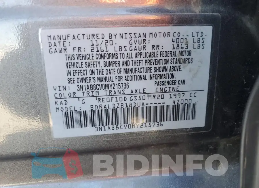 3N1AB8CV0MY215736 Photo# 12