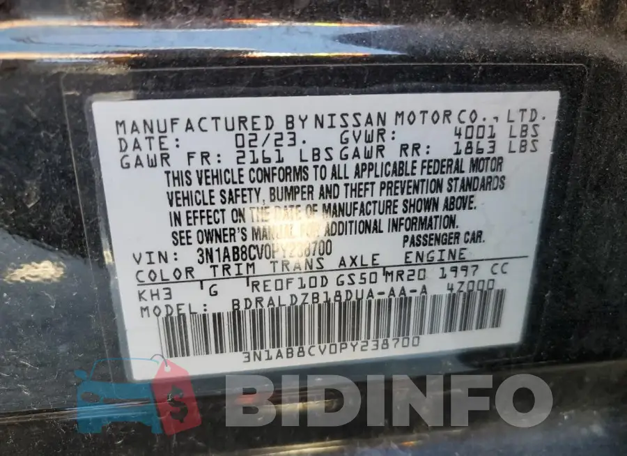 3N1AB8CV0PY238700 Photo# 12