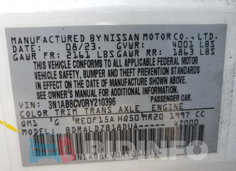 3N1AB8CV0RY210396 Photo# 12
