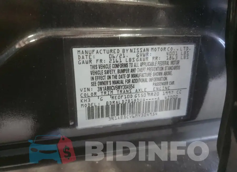 3N1AB8CV6MY304954 Photo# 12