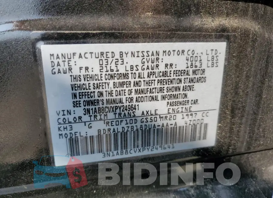 3N1AB8CVXPY249641 Photo# 12