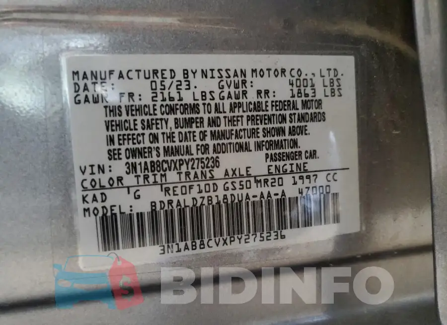 3N1AB8CVXPY275236 Photo# 12