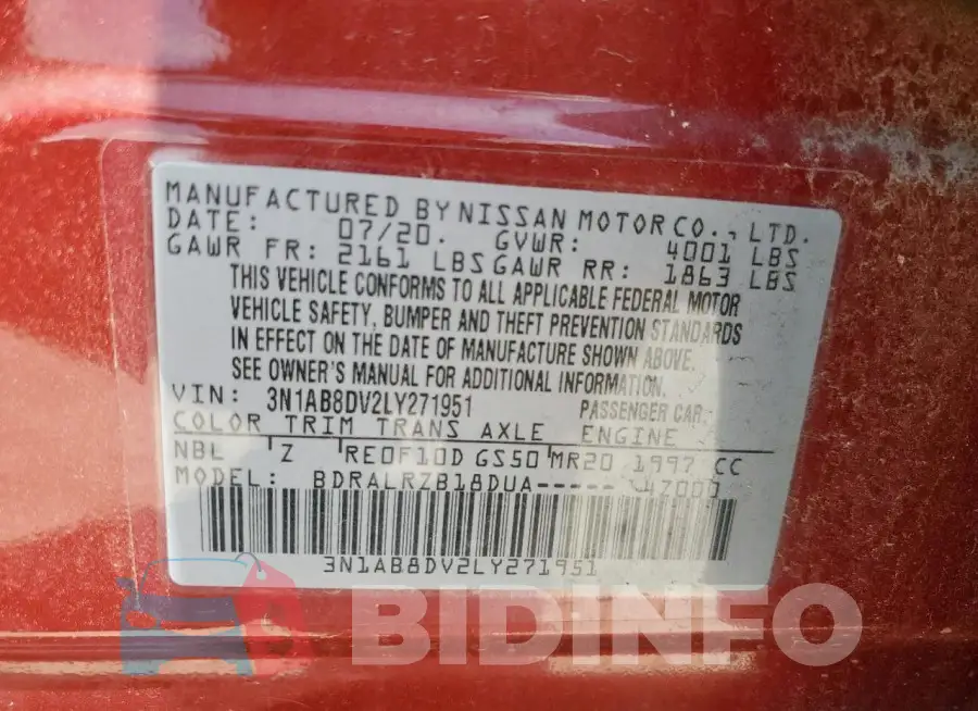 3N1AB8DV2LY271951 Photo# 12