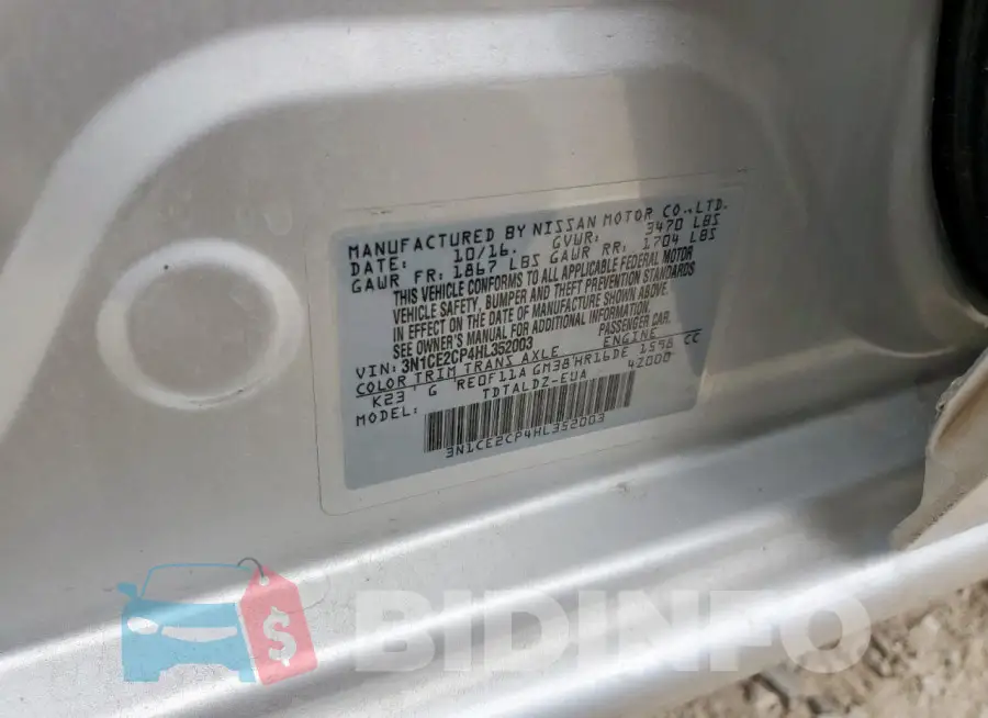 3N1CE2CP4HL352003 Photo# 12