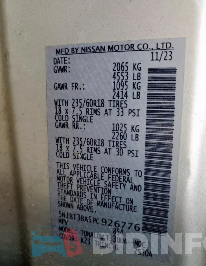 5N1BT3BA5PC926776 Photo# 13