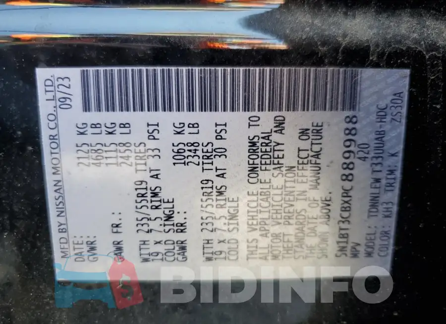 5N1BT3CBXPC889988 Photo# 13