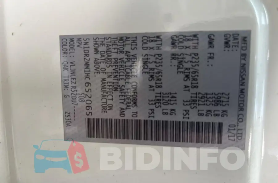5N1DR2MM1HC652065 Photo# 10