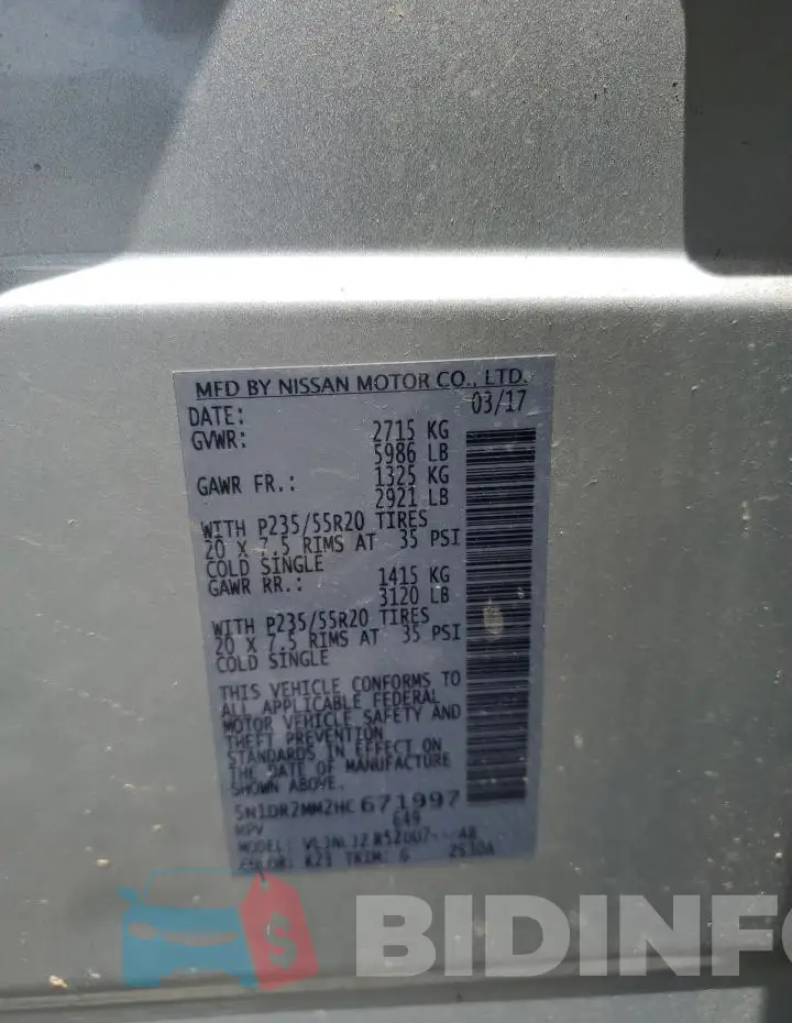 5N1DR2MM2HC671997 Photo# 13