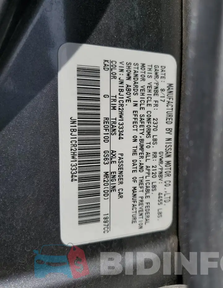 JN1BJ1CR2HW133344 Photo# 13