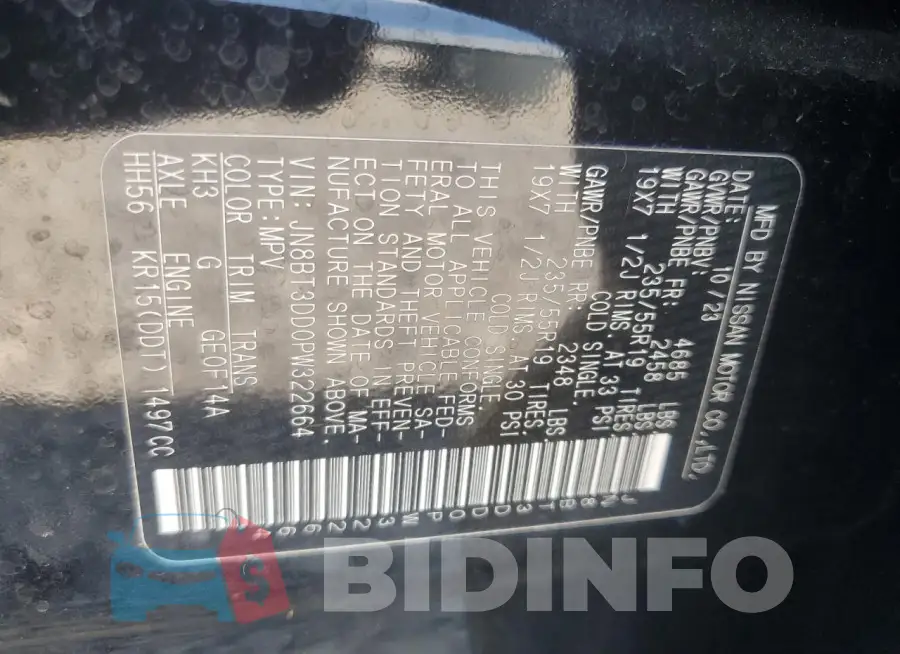 JN8BT3DD0PW322664 Photo# 14