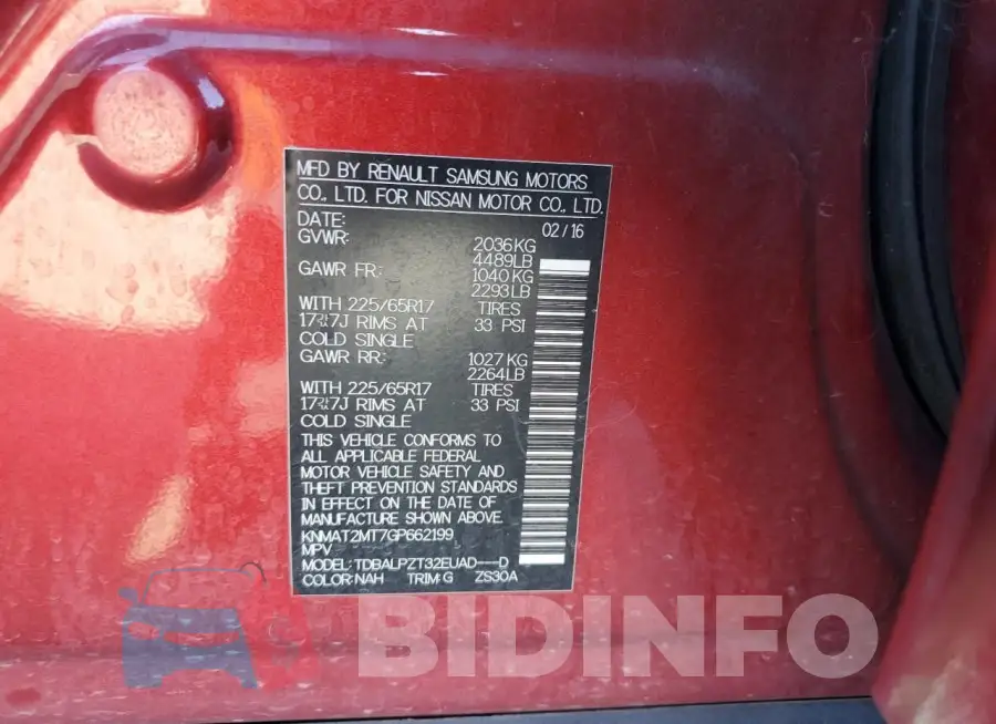 KNMAT2MT7GP662199 Photo# 13