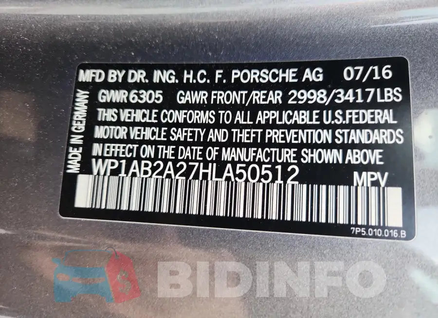 WP1AB2A27HLA50512 Photo# 14
