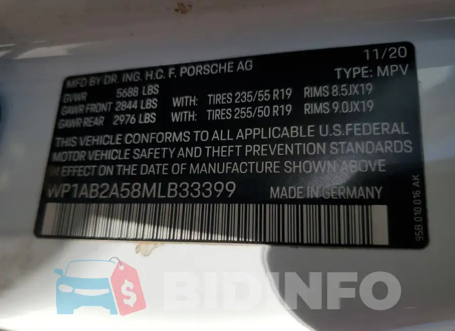 WP1AB2A58MLB33399 Photo# 14