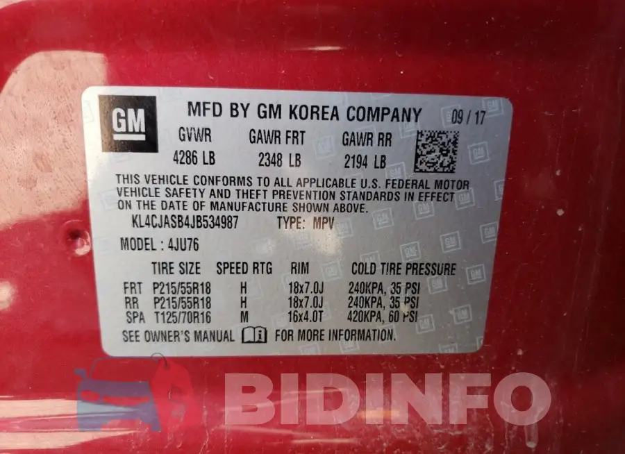 KL4CJASB4JB534987 Photo# 12