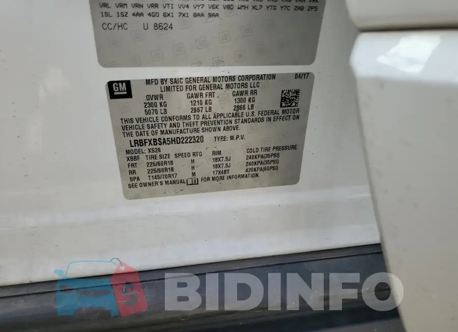 LRBFXBSA5HD222320 Photo# 12