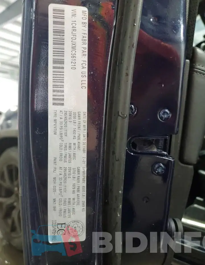 1C4RJFDJXMC561210 Photo# 14