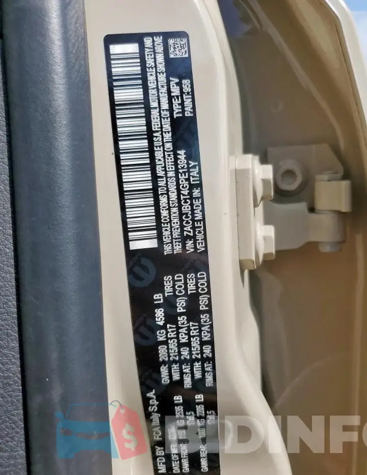ZACCJBCT4GPE13944 Photo# 13