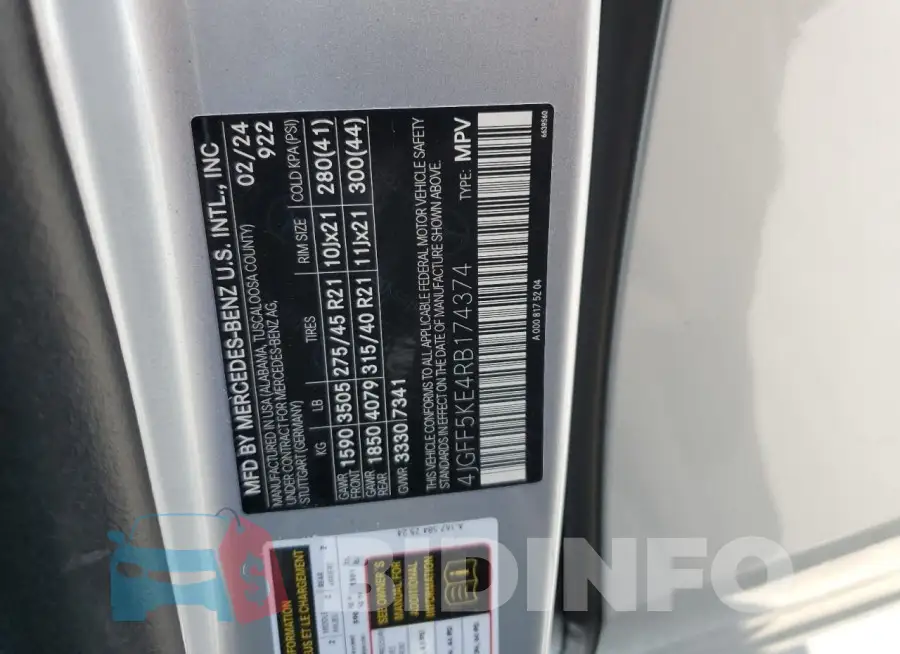 4JGFF5KE4RB174374 Photo# 14