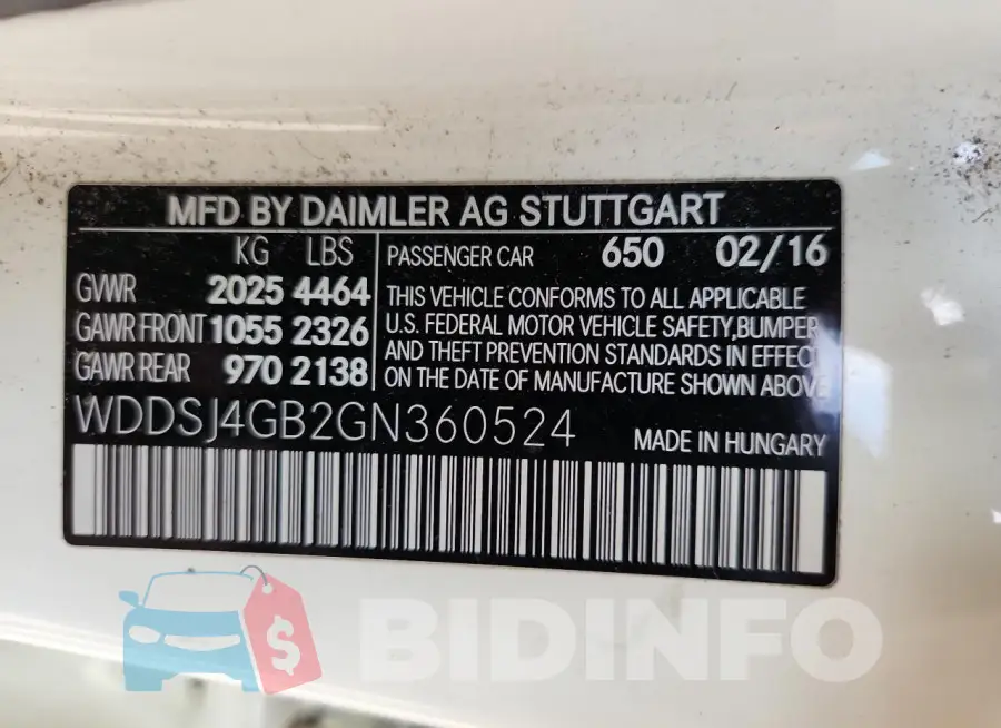 WDDSJ4GB2GN360524 Photo# 12