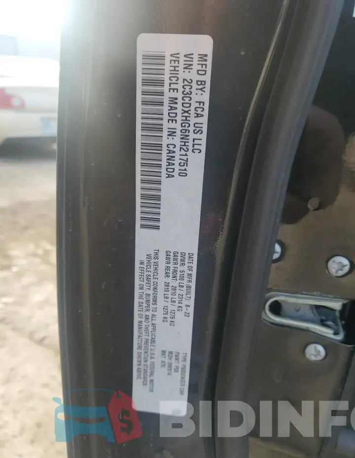 2C3CDXHG6NH217510 Photo# 13
