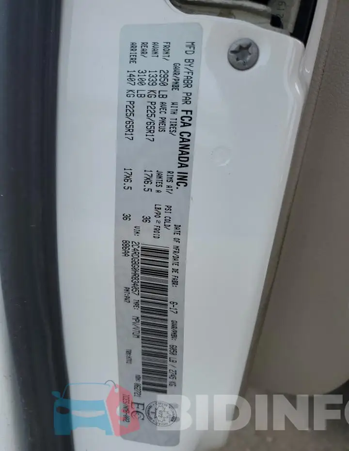 2C4RDGBG0HR834057 Photo# 12
