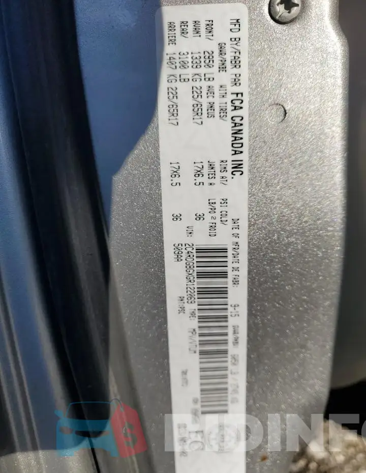 2C4RDGBGXGR122069 Photo# 13