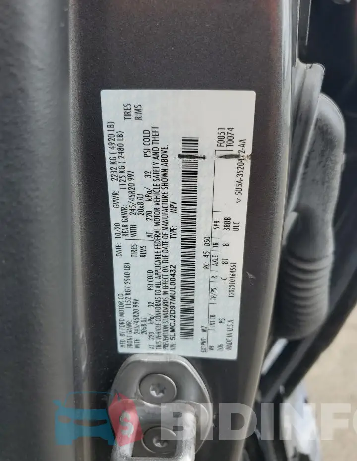 5LMCJ2D97MUL00432 Photo# 13