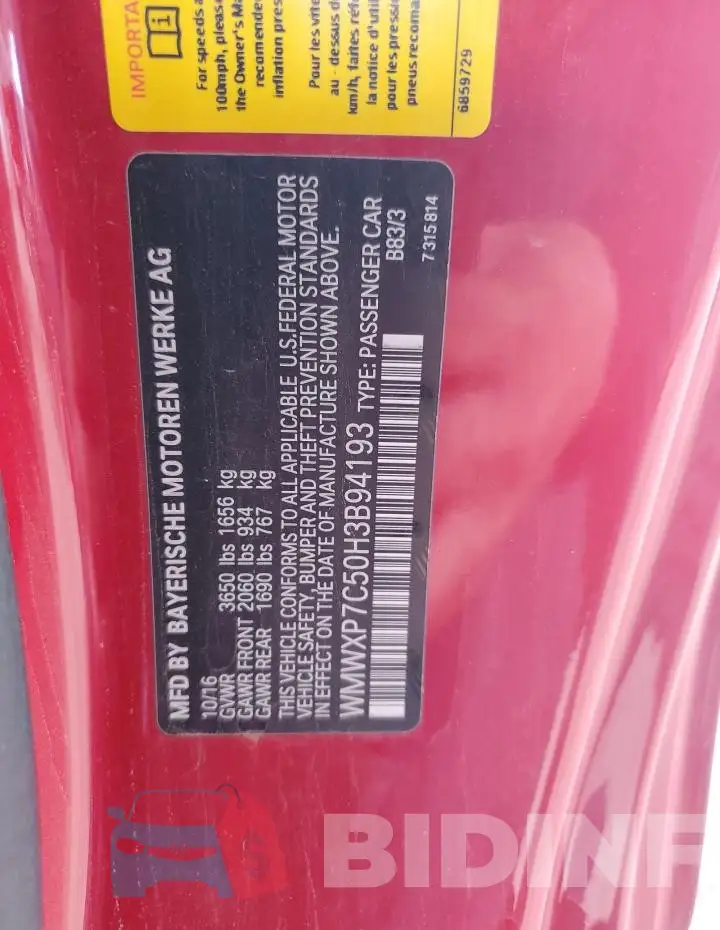 WMWXP7C50H3B94193 Photo# 12
