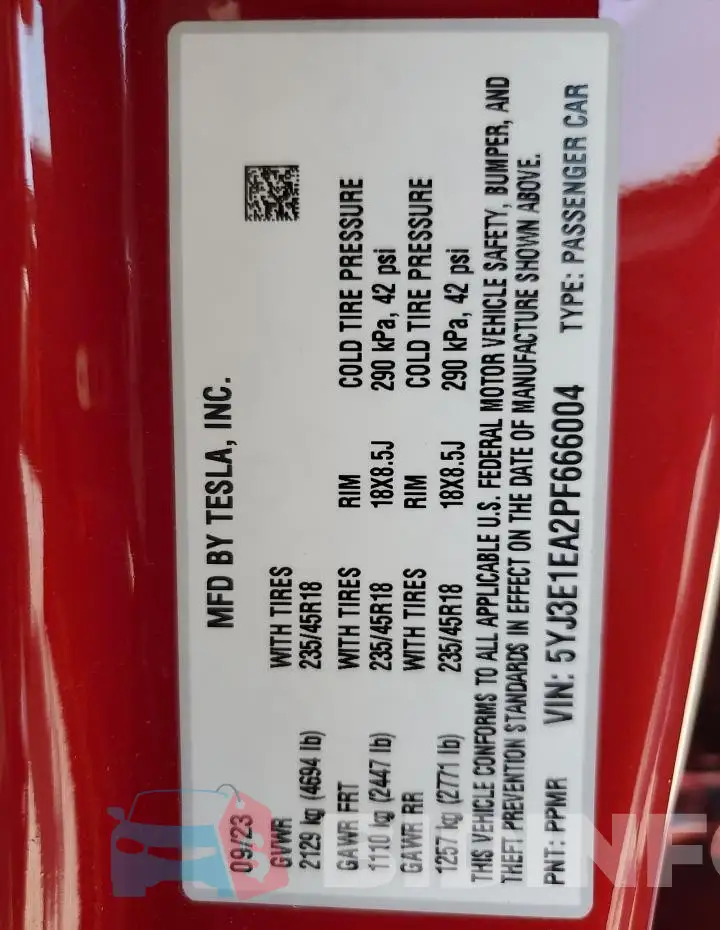 5YJ3E1EA2PF666004 Photo# 12