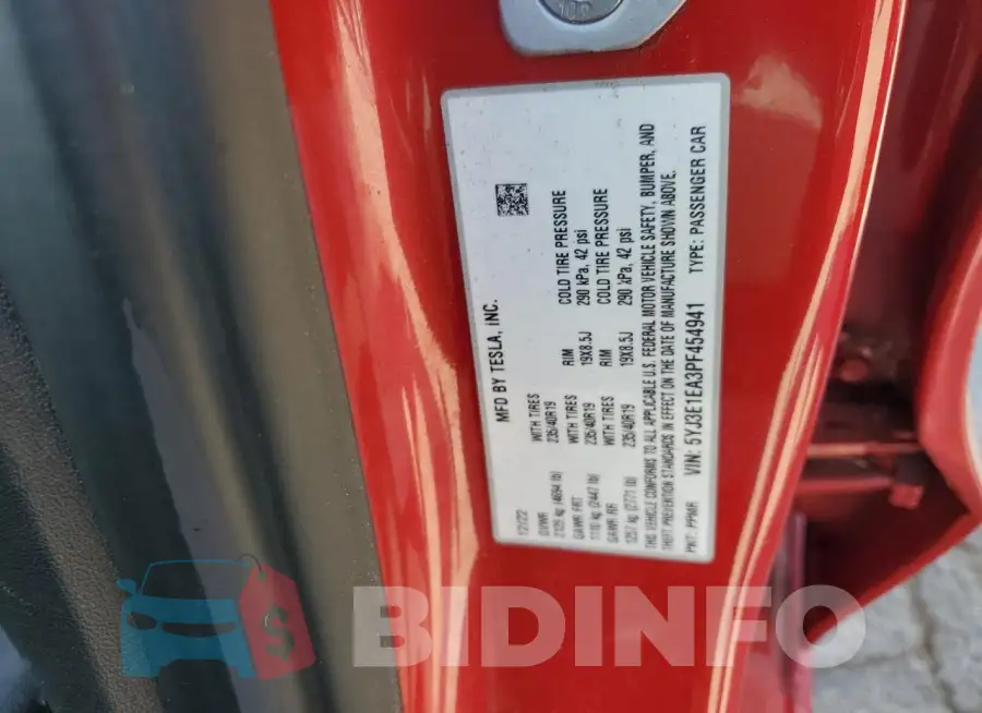 5YJ3E1EA3PF454941 Photo# 12