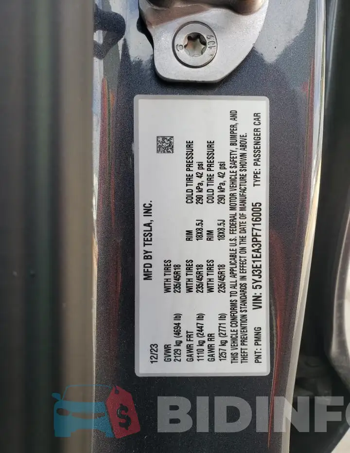 5YJ3E1EA3PF716005 Photo# 12