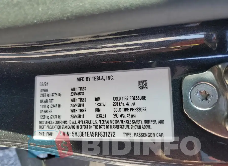 5YJ3E1EA5RF831272 Photo# 13