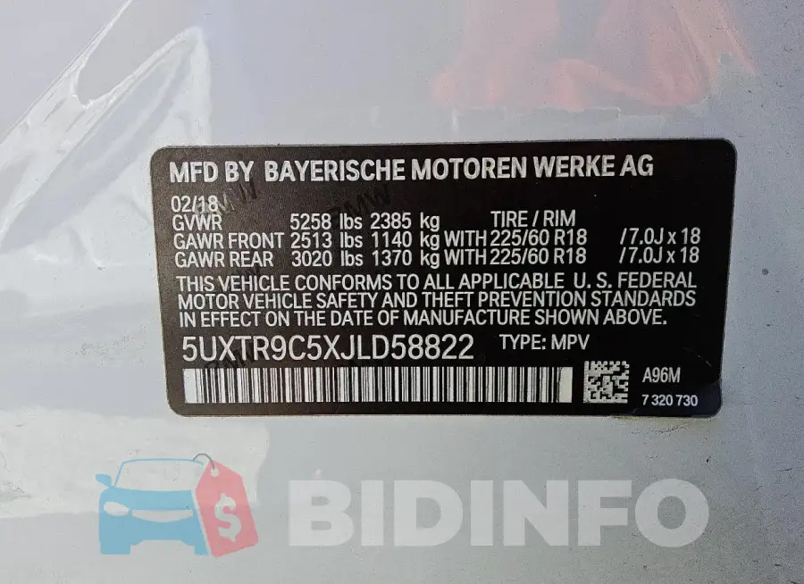 5UXTR9C5XJLD58822 Photo# 13